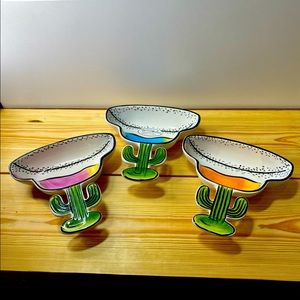 ❤️SOLD❤️Clay Art Margarita Cactus Handle Bowl